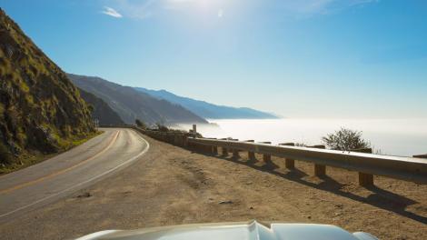 Mountain and ocean views along the Pacific Coast Highway in California