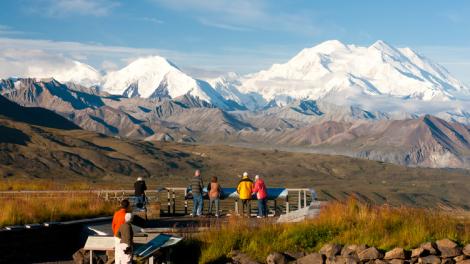 Taking in views from a lookout point in Denali National Park, Alaska