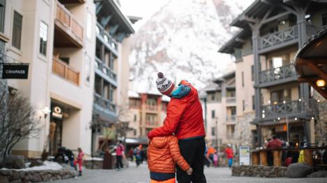 Father-son ski time in Park City, Utah