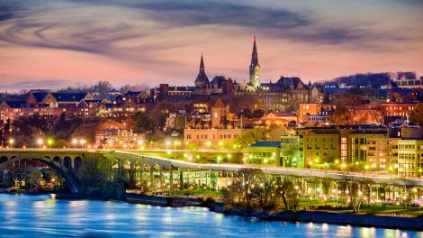 Beautiful night view of the Capital Region USA