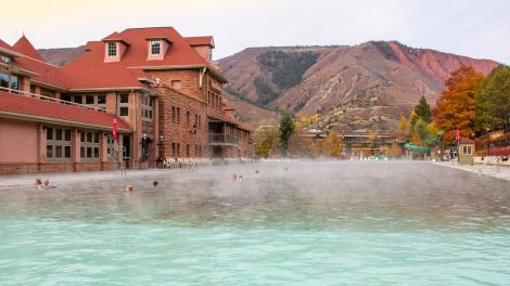 Natural mineral hot springs at Glenwood Hot Springs Resort in Colorado Natural mineral hot springs at Glenwood Hot Springs Resort in Colorado