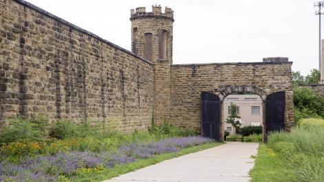 Historic Armory building in Jackson, Michigan
