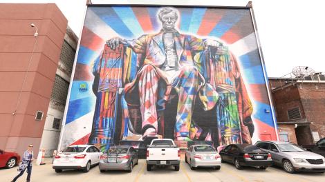 Mural art of former President Abraham Lincoln in Kentucky Mural art of former President Abraham Lincoln in Kentucky