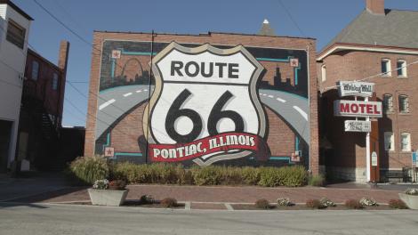 Route 66 sign in Pontiac, Illinois