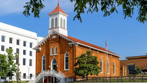 Visiting the historic Dexter Avenue Baptist Church in Montgomery, Alabama