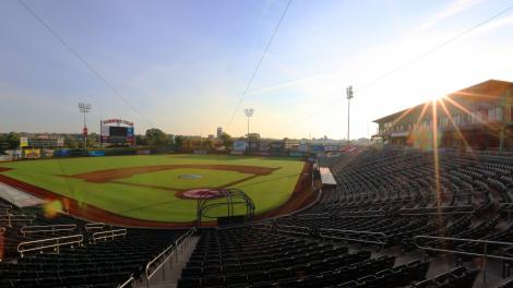 Bird’s-eye view at Hammons Field for Springfield Cardinals baseball in Missouri
