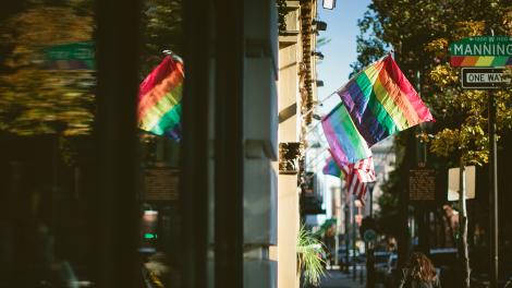 Pride flag in Philadelphia's Gayborhood