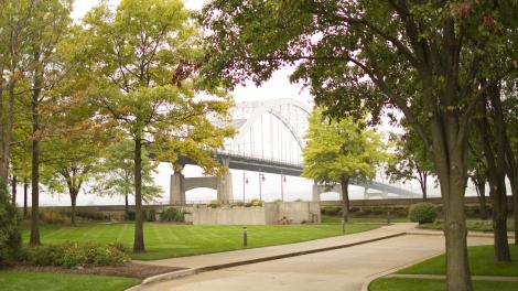 Mississippi River waterfront in Moline, Illinois