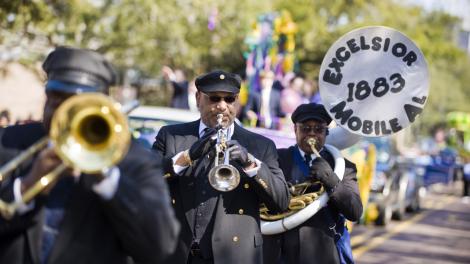 Excelsior Band plays in Mobile, Alabama