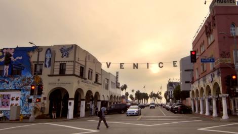 Exploring Venice Beach near Los Angeles at sunset