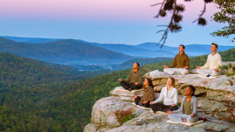 Meditating in nature at the Isha Institute, Tennessee Meditating in nature at the Isha Institute, Tennessee