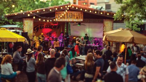 Live music and dancing at Guero’s Taco Bar, Austin, Texas