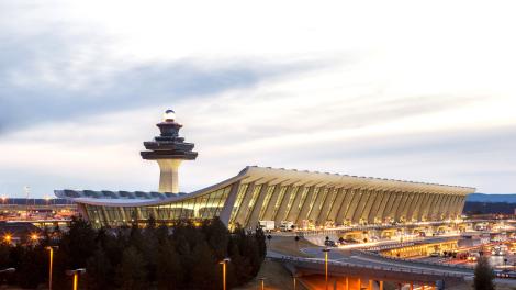 The distinctive shape of Washington Dulles International Airport