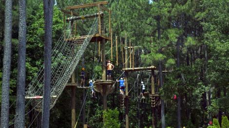 Aerial adventure course at the U.S National Whitewater Center in Charlotte, North Carolina