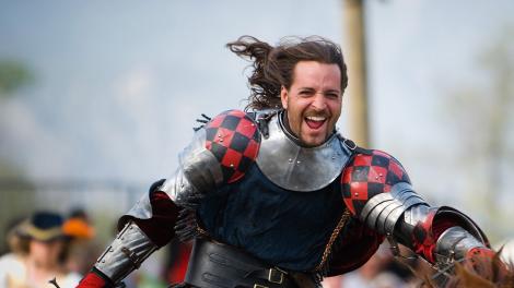 A knight on horseback at the Original Renaissance Pleasure Faire