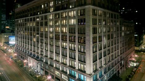 An evening view of Macy's grand exterior An evening view of Macy's grand exterior