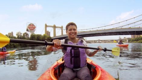 與友人在密西西比河上划艇