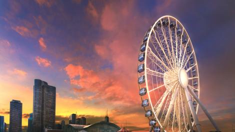 The Centennial Wheel at sunset The Centennial Wheel at sunset