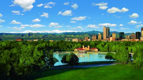 View of the Denver Skyline from City Park 