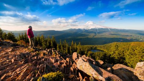 Gazing at Mt. Hood in the distance in Oregon Gazing at Mt. Hood in the distance in Oregon