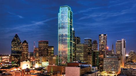 Downtown Dallas at dusk