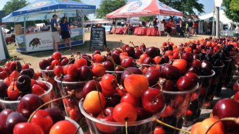 Fresh cherries at the National Cherry Festival in Traverse City Fresh cherries at the National Cherry Festival in Traverse City