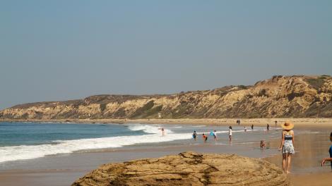 Serene stroll on a beautiful beach in Newport