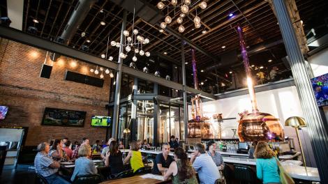 The tasting room at The Lone Buffalo brewery and restaurant in Ottawa, Illinois