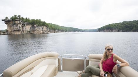 Enjoying a boat trip on Summersville Lake in West Virginia