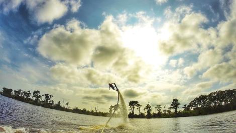 The thrill of flyboarding on the Tchefuncte River in New Orleans Northshore