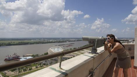Getting a bird’s-eye view of Baton Rouge from the Louisiana State Capitol Observation Deck