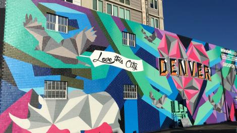 The 'Love This City' mural in Denver, Colorado