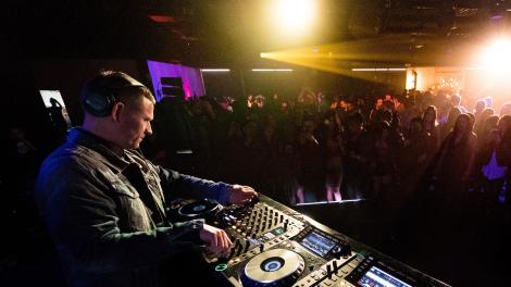 U.S. DJ, record producer and remixer Kaskade showing his EDM skills