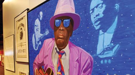 Historical exhibits and artifacts inside the Delta Blues Museum in Clarksdale, Mississippi