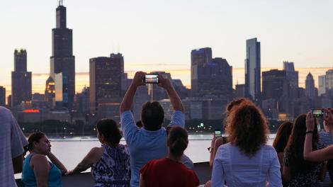 Passengers can admire the skyline from anywhere on board Odyssey Cruises Passengers can admire the skyline from anywhere on board Odyssey Cruises