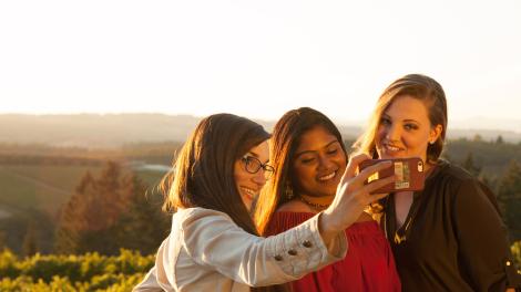 Time out for a selfie at picturesque Ponzi Vineyards in Sherwood, Oregon Time out for a selfie at picturesque Ponzi Vineyards in Sherwood, Oregon