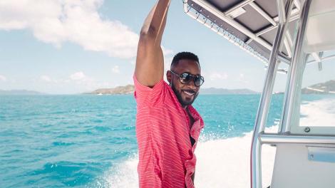 U.S. Virgin Islands local on boat