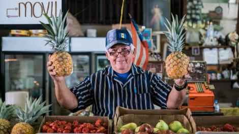 Local farmer's market vendor at La Placita