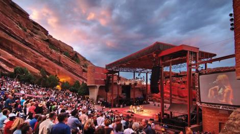 Catching a live show as the sun sets over iconic Red Rocks Park & Amphitheatre