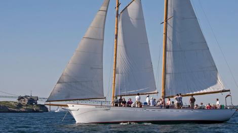 A sailing tour in a schooner off the coast of Newport, Rhode Island
