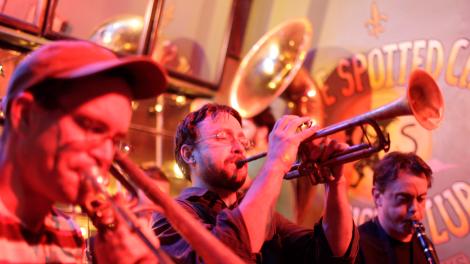 Jazz performance at The Spotted Cat Music Club on Frenchmen Street in New Orleans, Louisiana