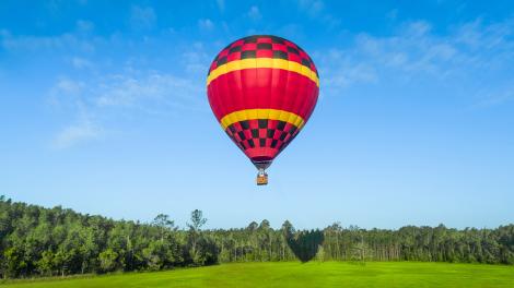 Soaring in a hot air balloon over Central Florida in Kissimmee