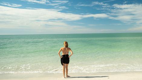 The soft, white sands and emerald-hued waters of St. Pete Beach, Florida