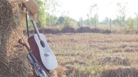 A fiddle and a guitar, ready for a bluegrass jam A fiddle and a guitar, ready for a bluegrass jam