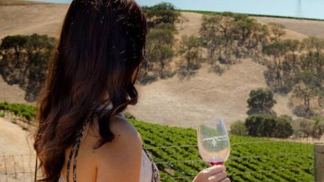 Sipping wine and overlooking the Livermore Valley wine country in Tri-Valley, California