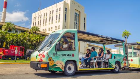 Touring Casa Bacardi on a trolley ride in Puerto Rico