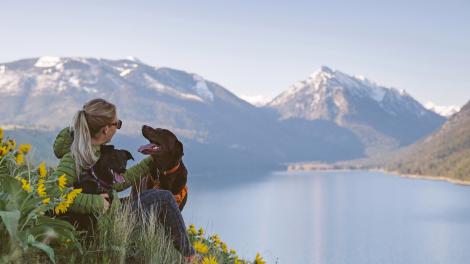 Hiking a dog-friendly trail in the Wallowa Mountains Hiking a dog-friendly trail in the Wallowa Mountains
