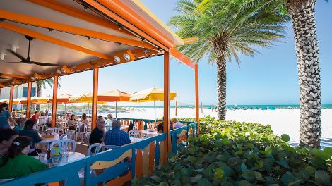 Al fresco dining with stunning views of Clearwater Beach at Frenchy’s Rockaway Grill