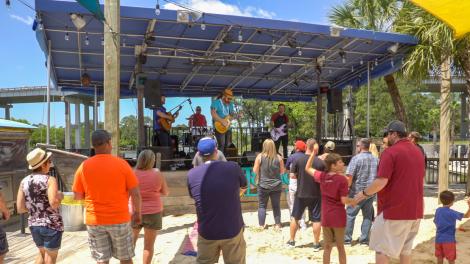 Watching live music on the water at Lulu's Gulf Shores in Alabama