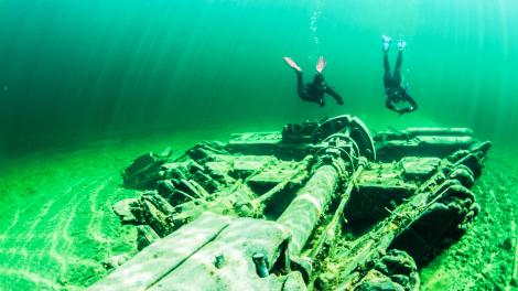 Shipwreck in Thunder Bay National Marine Sanctuary in Michigan